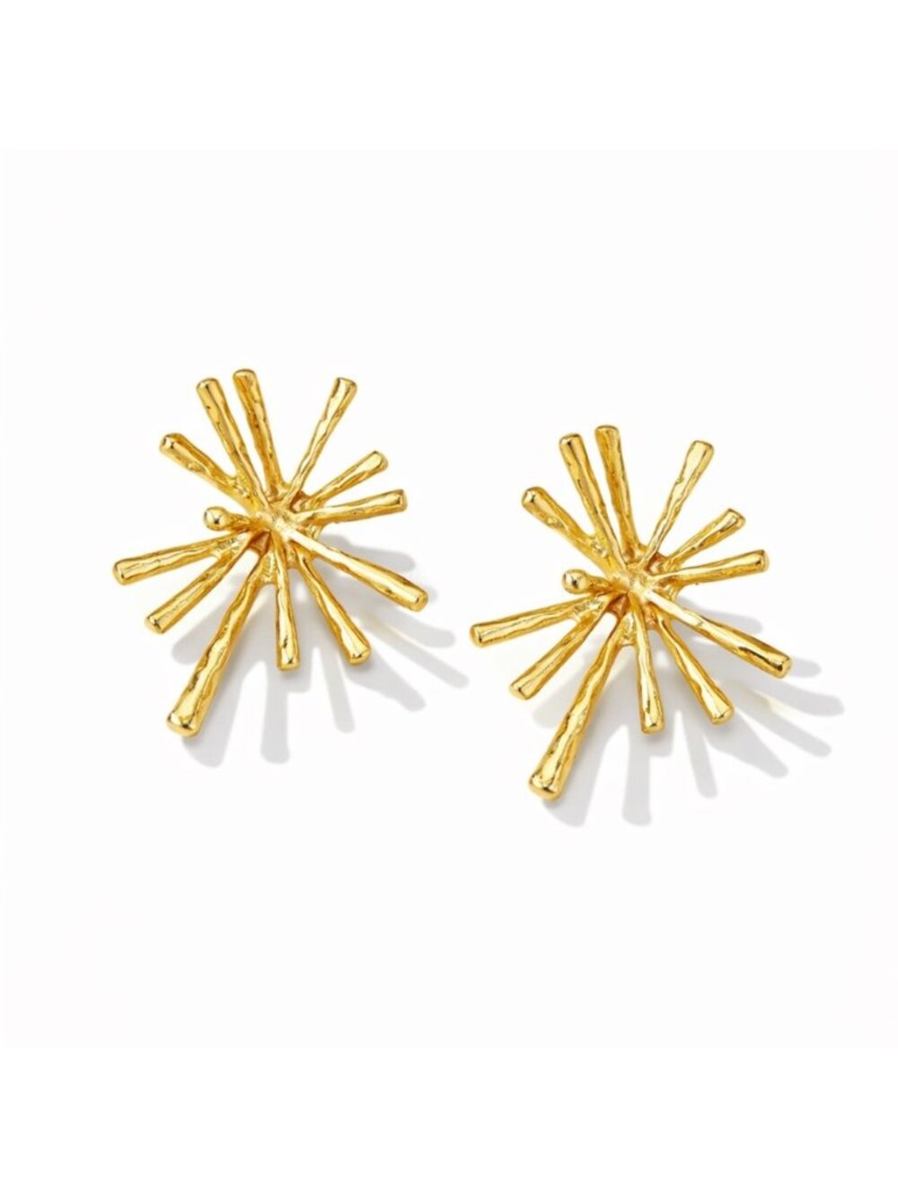 New! 14K Gold Plated Burst Earrings (2002) NWOT - Picture 1 of 1